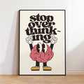 Stop Overthinking Brain and Shoes Wall Art Prints Canvas Painting Poster Picture for Living Bedroom Home Decor