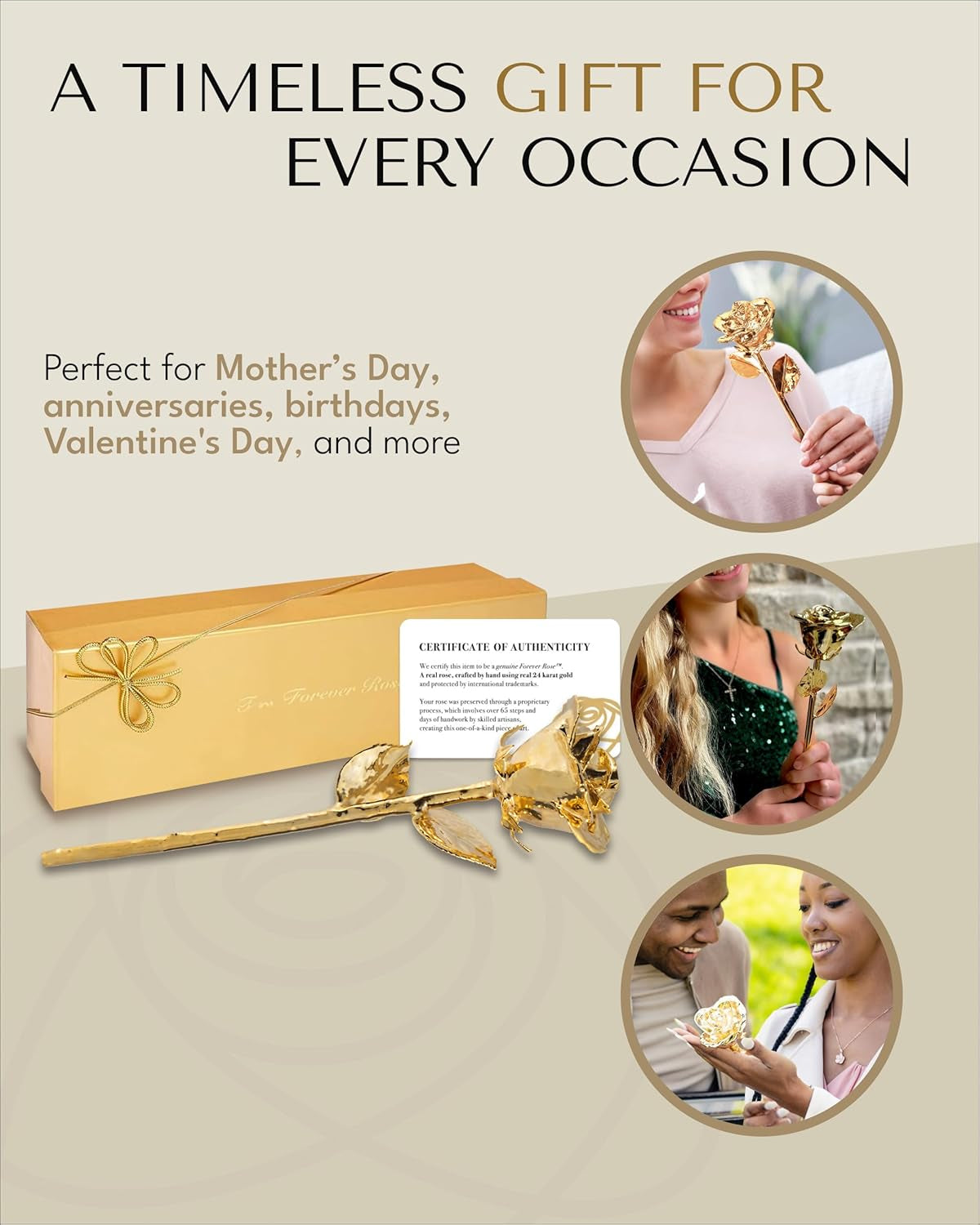 24K Gold Dipped Real Rose – Handmade, Long-Lasting Preserved Flower in Gold Gift Box – Romantic Gift for Anniversary, Valentine'S Day, Mother'S Day, Birthday, Wedding, Wife, Girlfriend