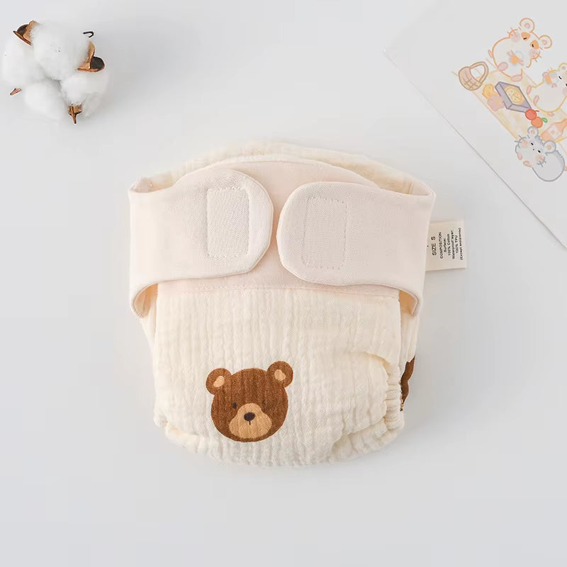 New Summer Cotton Baby Reusable Taped Diaper Cartoon Baby Training Pants Infant Shorts Nappies Panties Changing Underwear Cloth