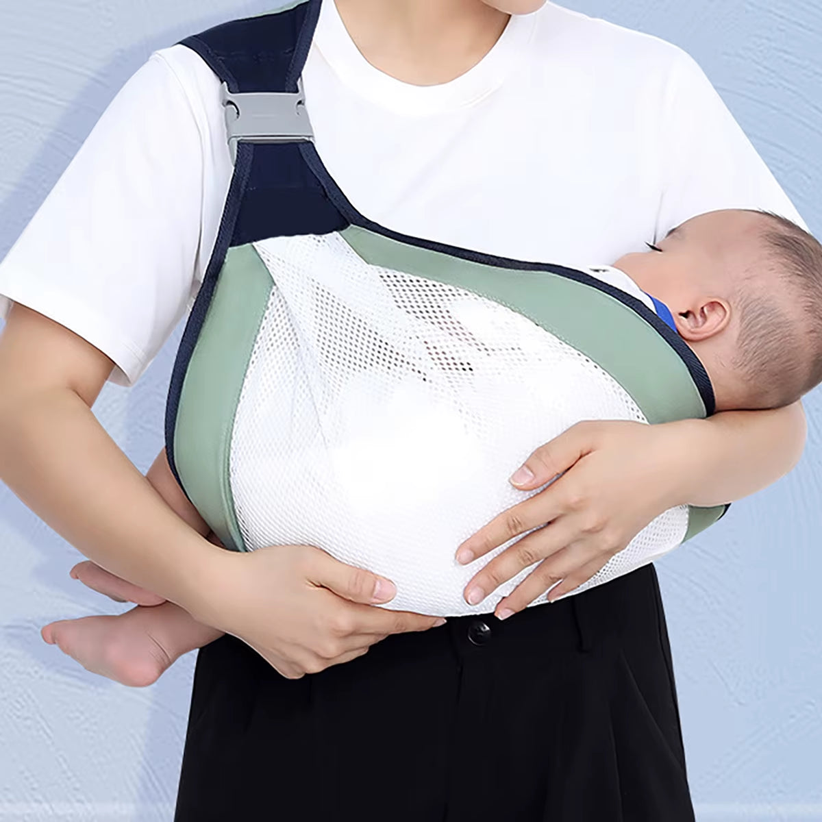 Portable Baby Backpack and Baby Carrier for Outdoor Travel; Horizontal Front Multi-Functional Newborn Bag; Four-Season Breathable