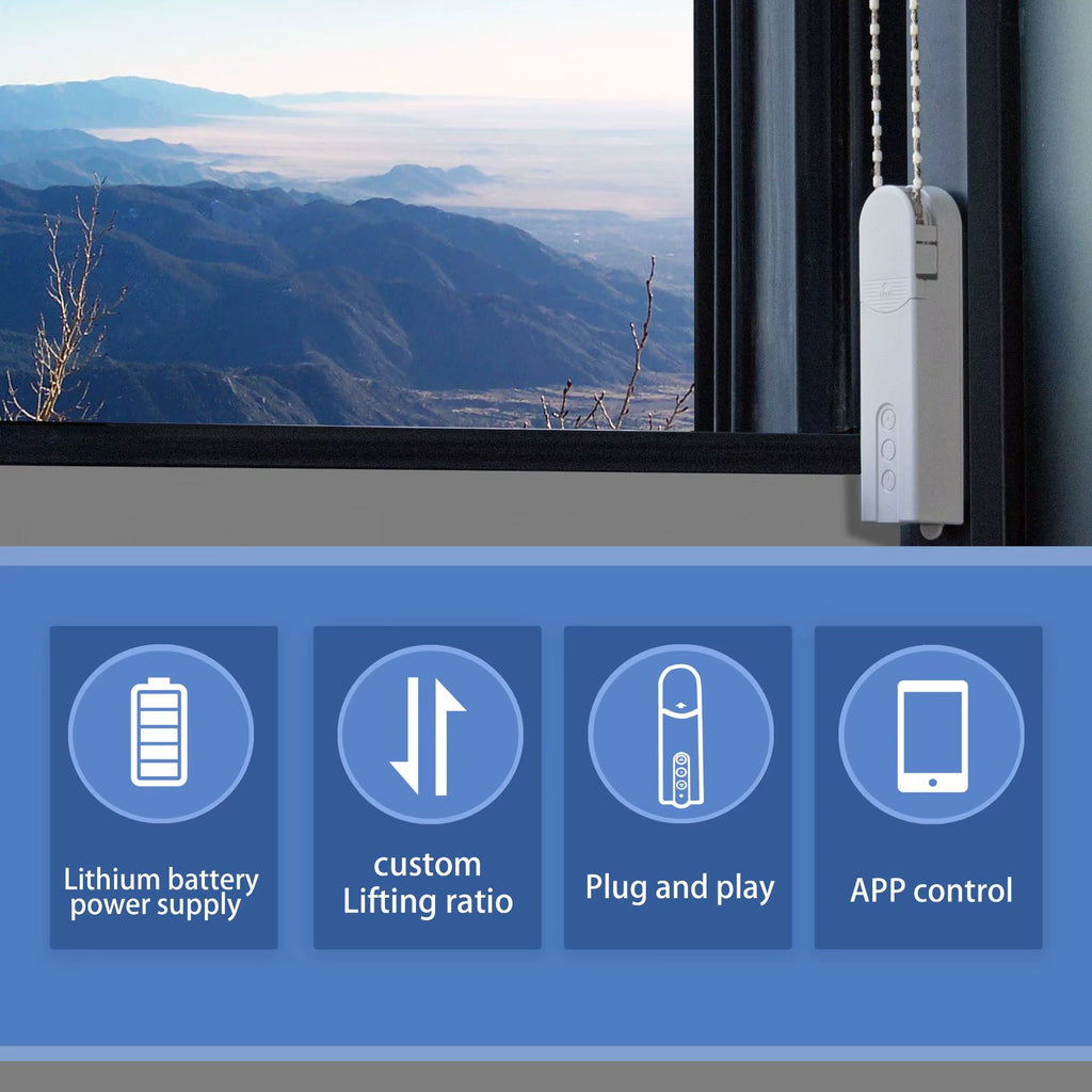 Wifi Electric Blind Roller Motor Silent Motor with Remote APP Voice Control with Alexa Google Home Automation Window Treatments