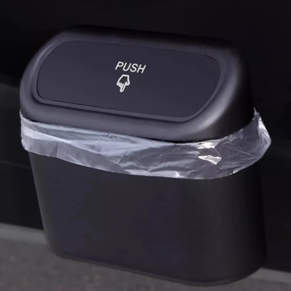 Car Grab Bins Suspended Car Trash Can Trash Dustbin Organizer Black Pink White ABS Square Press-Fit Trash Can/Bag