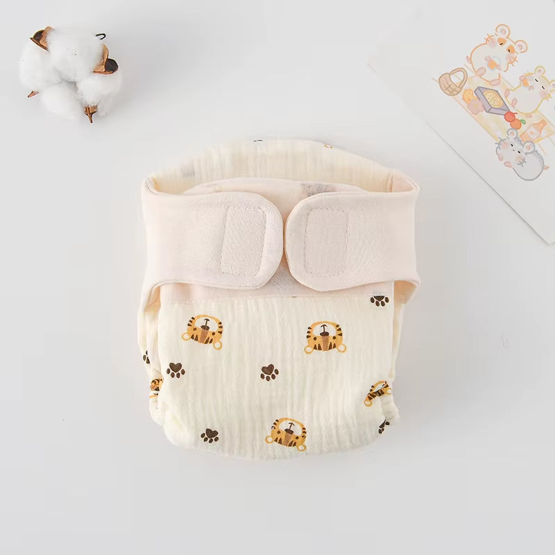 New Summer Cotton Baby Reusable Taped Diaper Cartoon Baby Training Pants Infant Shorts Nappies Panties Changing Underwear Cloth