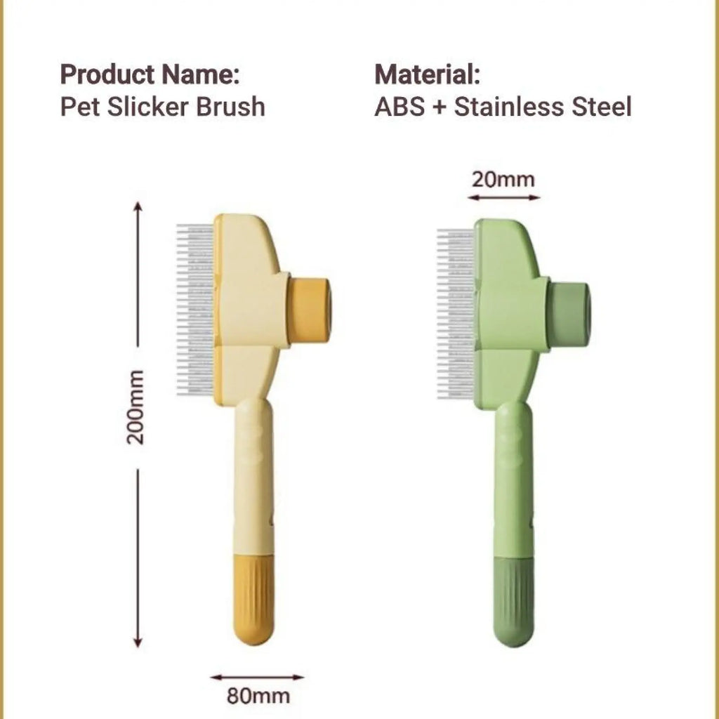 2-Pack Pet Hair Removal Comb Self-Cleaning Pet Comb for Dogs & Cats – Dual-Length Stainless Steel Teeth for Shedding, Tangles & Flea Removal | Easy-Clean Grooming Tool for Short &Long Hair, Ideal for Cats, Dogs & Small Pets.