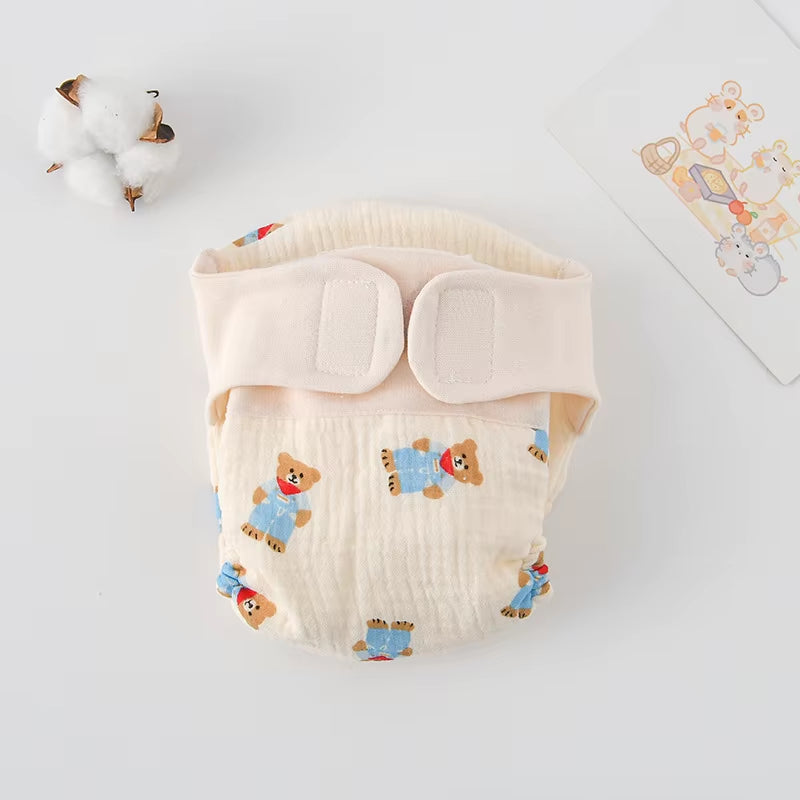 New Summer Cotton Baby Reusable Taped Diaper Cartoon Baby Training Pants Infant Shorts Nappies Panties Changing Underwear Cloth