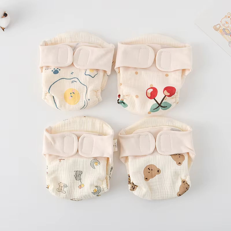 New Summer Cotton Baby Reusable Taped Diaper Cartoon Baby Training Pants Infant Shorts Nappies Panties Changing Underwear Cloth