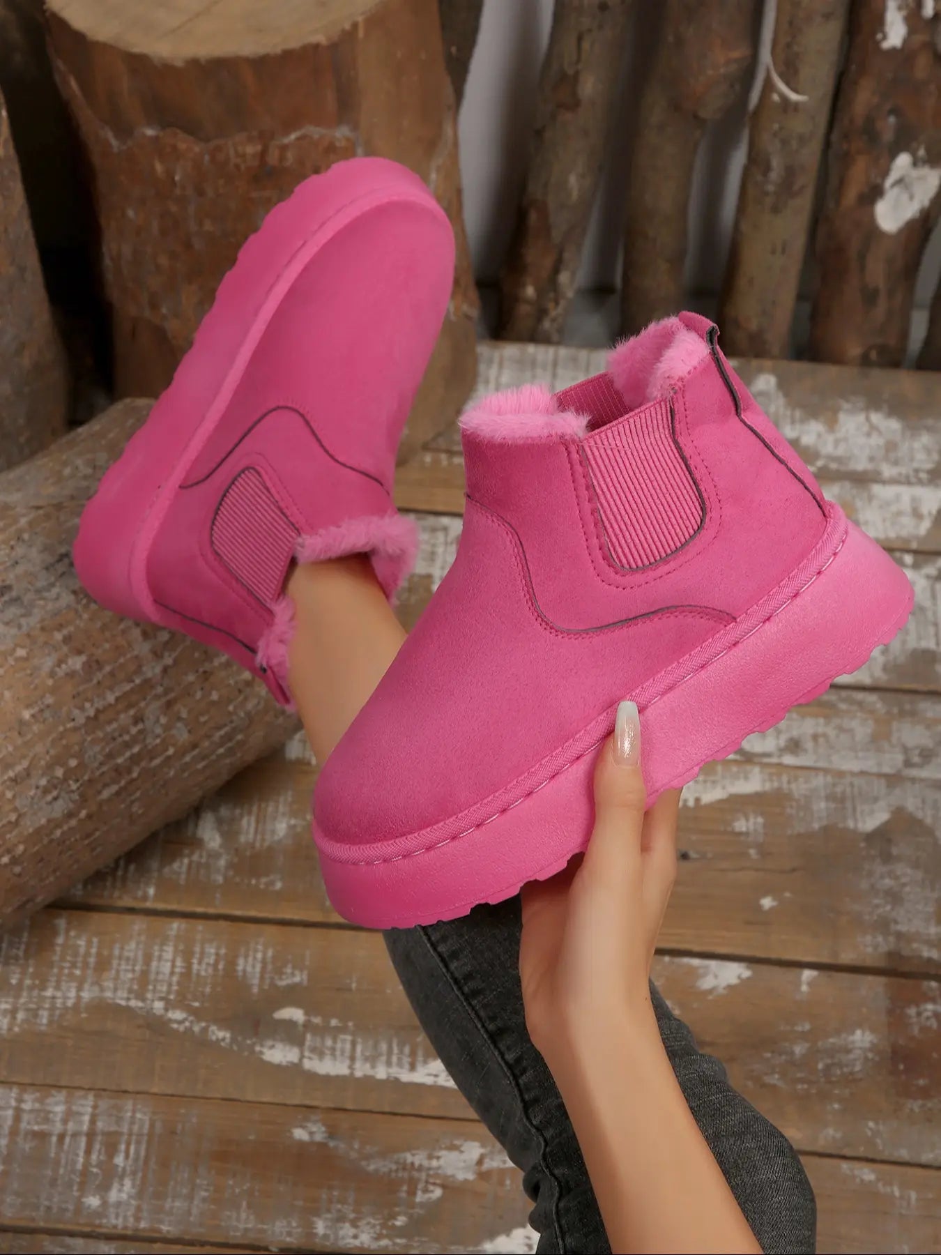 Women'S Stylish Warm Snow Boots, Comfortable Thick Sole Non-Slip Fashionable Durable Essential for Winter, Ideal for Daily Outings, Winter Warm Shoes