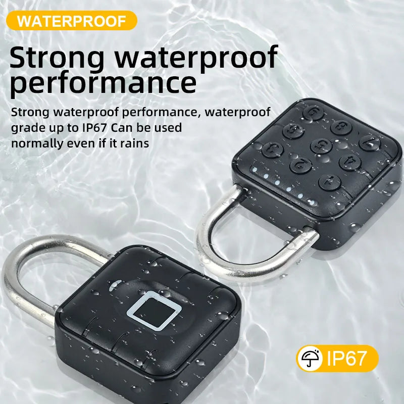 Tuya Smart Bluetooth Mini Password Fingerprint Padlock Waterproof Keyless Security Electronic Luggage Bag Case Anti-Theft Lock