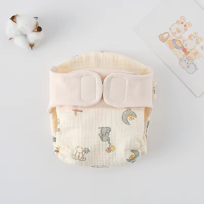 New Summer Cotton Baby Reusable Taped Diaper Cartoon Baby Training Pants Infant Shorts Nappies Panties Changing Underwear Cloth