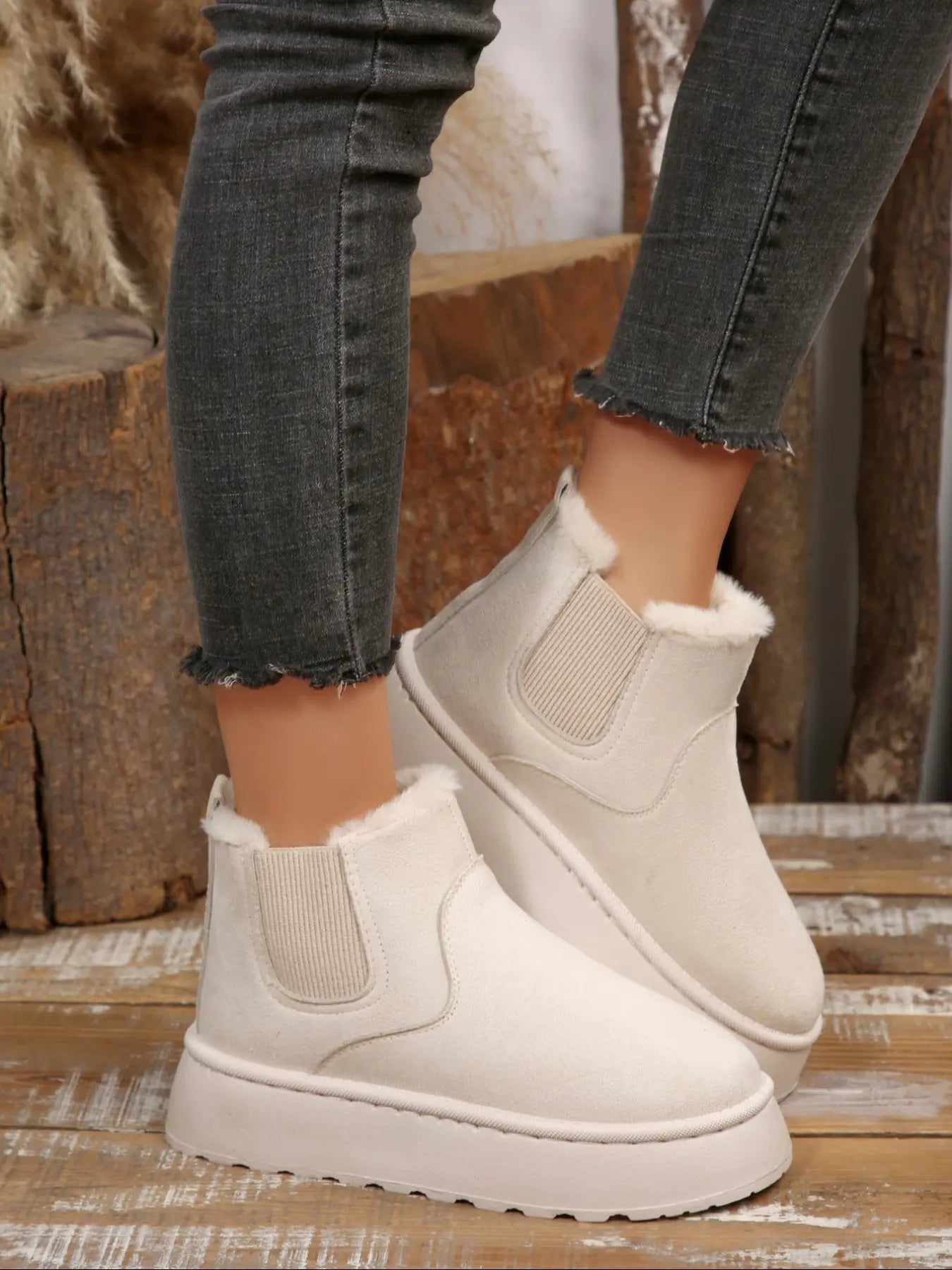 Women'S Stylish Warm Snow Boots, Comfortable Thick Sole Non-Slip Fashionable Durable Essential for Winter, Ideal for Daily Outings, Winter Warm Shoes