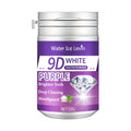 9D White Tooth Powder. Purple Brightening Formula. Apply Brush 2-3 Minutes Daily. Whitens Cleans Teeth. Fresh Breath.