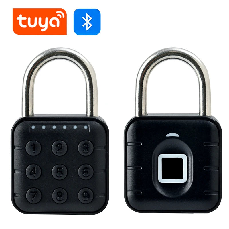 Tuya Smart Bluetooth Mini Password Fingerprint Padlock Waterproof Keyless Security Electronic Luggage Bag Case Anti-Theft Lock