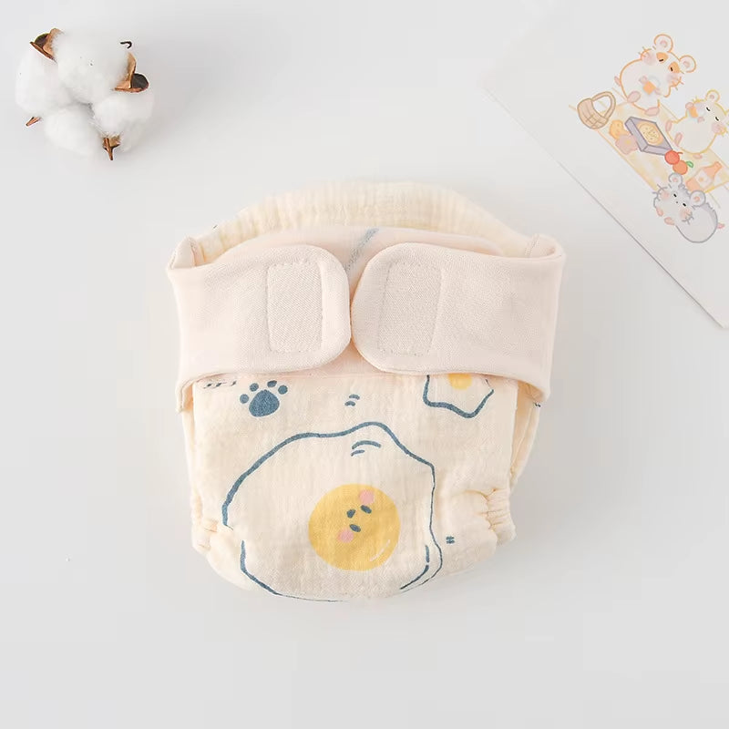 New Summer Cotton Baby Reusable Taped Diaper Cartoon Baby Training Pants Infant Shorts Nappies Panties Changing Underwear Cloth