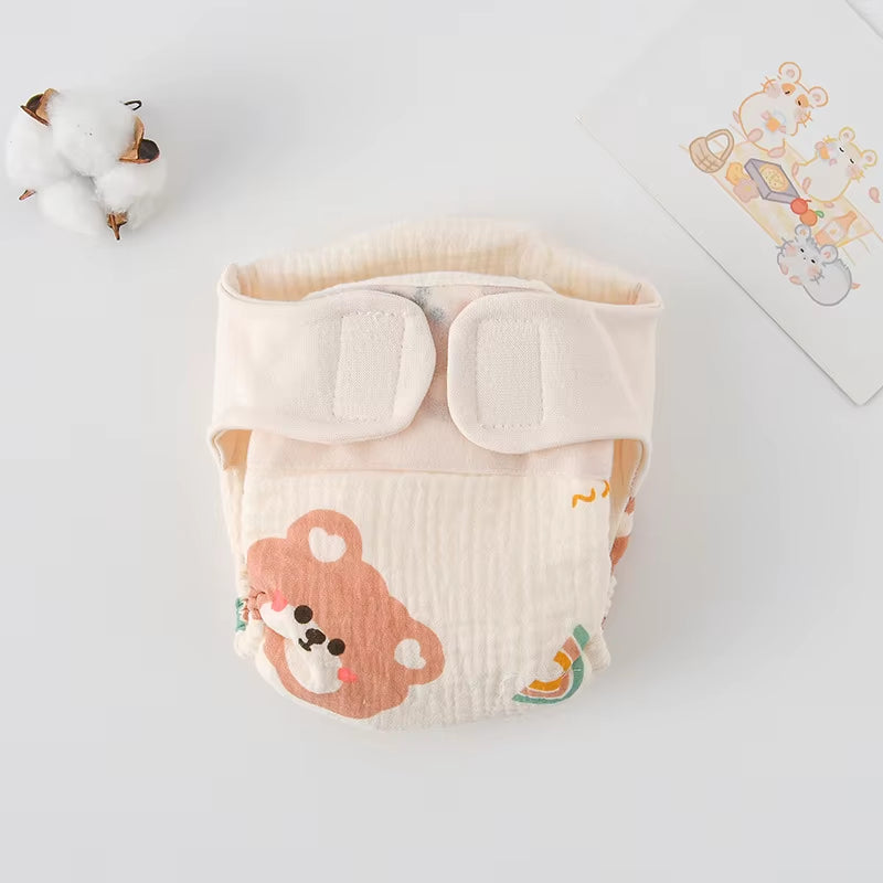 New Summer Cotton Baby Reusable Taped Diaper Cartoon Baby Training Pants Infant Shorts Nappies Panties Changing Underwear Cloth