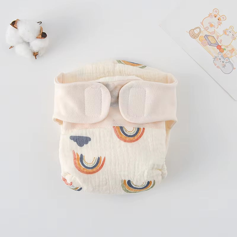 New Summer Cotton Baby Reusable Taped Diaper Cartoon Baby Training Pants Infant Shorts Nappies Panties Changing Underwear Cloth