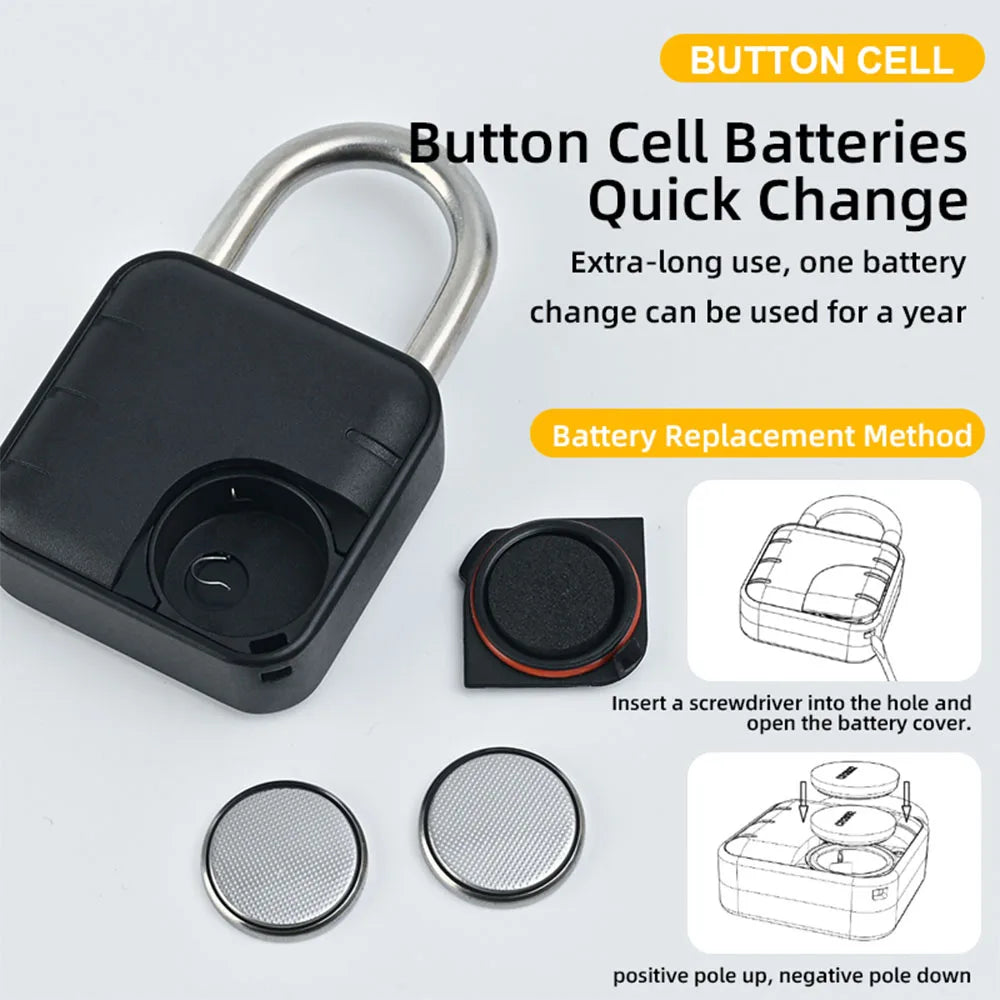 Tuya Smart Bluetooth Mini Password Fingerprint Padlock Waterproof Keyless Security Electronic Luggage Bag Case Anti-Theft Lock