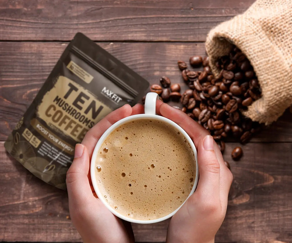Original 10 Mushrooms Instant Coffee – 60 Servings | Medium Roast Arabica Coffee with Chaga, Reishi, Lion'S Mane, Cordyceps, Shiitake & Turkey Tail Blend - Sugar Free & Gluten Free - Boost Energy, Support Mental Focus & Immune System - Everyday Wellness