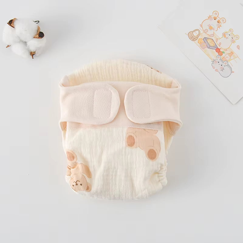 New Summer Cotton Baby Reusable Taped Diaper Cartoon Baby Training Pants Infant Shorts Nappies Panties Changing Underwear Cloth