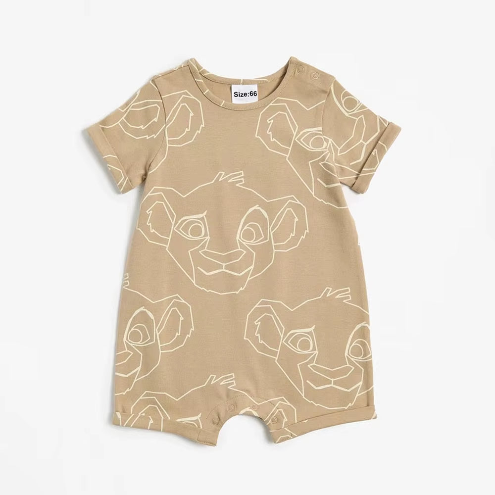 Newborn Baby Clothes Jumpsuit Cartoon Girl Boy Short Sleeve One-Piece Clothes Toddler Costume Romper Infant Onesie