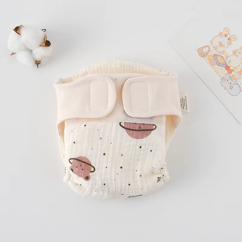 New Summer Cotton Baby Reusable Taped Diaper Cartoon Baby Training Pants Infant Shorts Nappies Panties Changing Underwear Cloth
