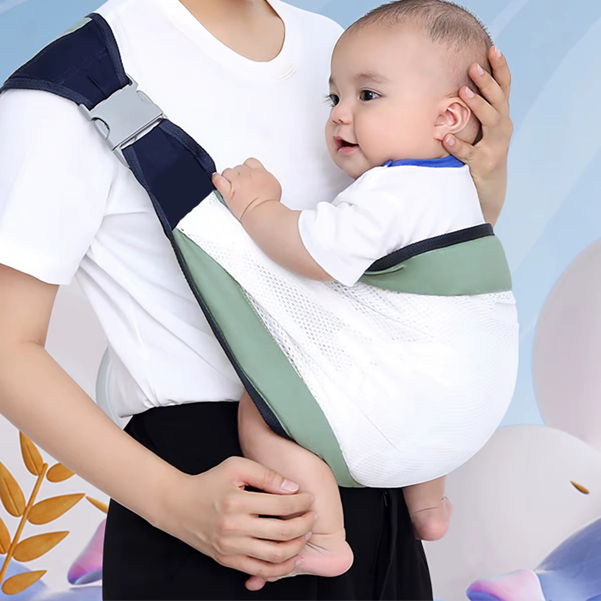 Portable Baby Backpack and Baby Carrier for Outdoor Travel; Horizontal Front Multi-Functional Newborn Bag; Four-Season Breathable