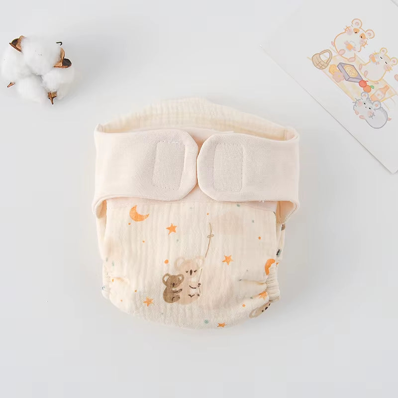 New Summer Cotton Baby Reusable Taped Diaper Cartoon Baby Training Pants Infant Shorts Nappies Panties Changing Underwear Cloth