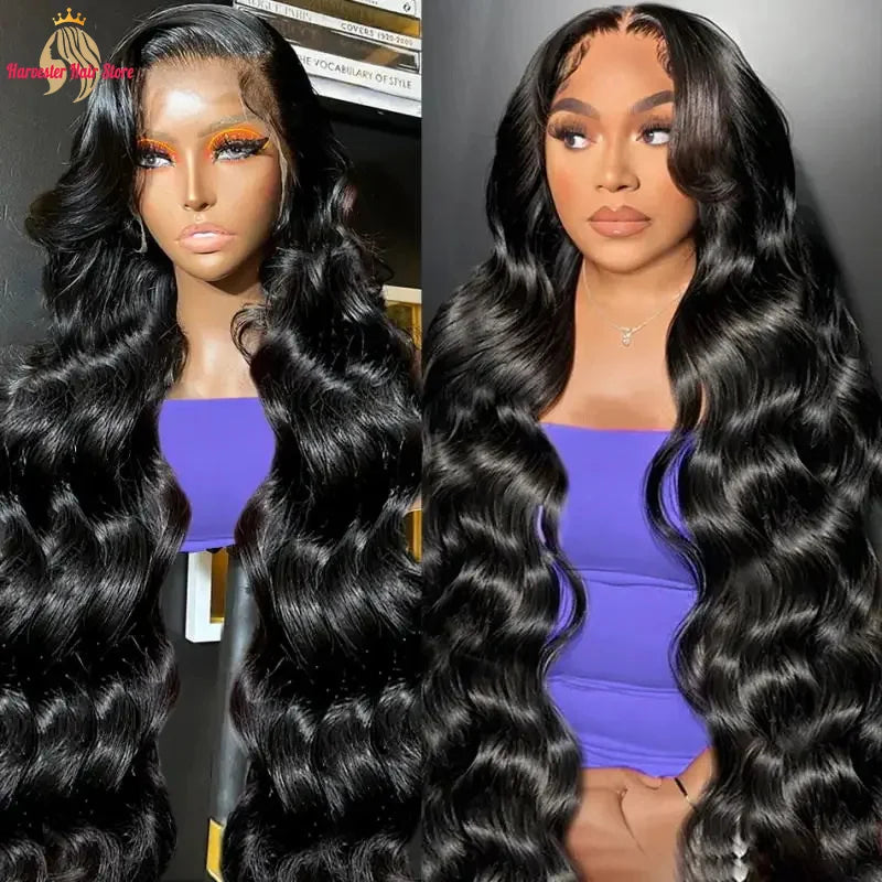 Transform Your Look with Our Luxurious 40 Inch Body Wave 13X6 HD Lace Frontal Wig - Perfect for Black Women, Pre-Plucked Brazilian Hair!