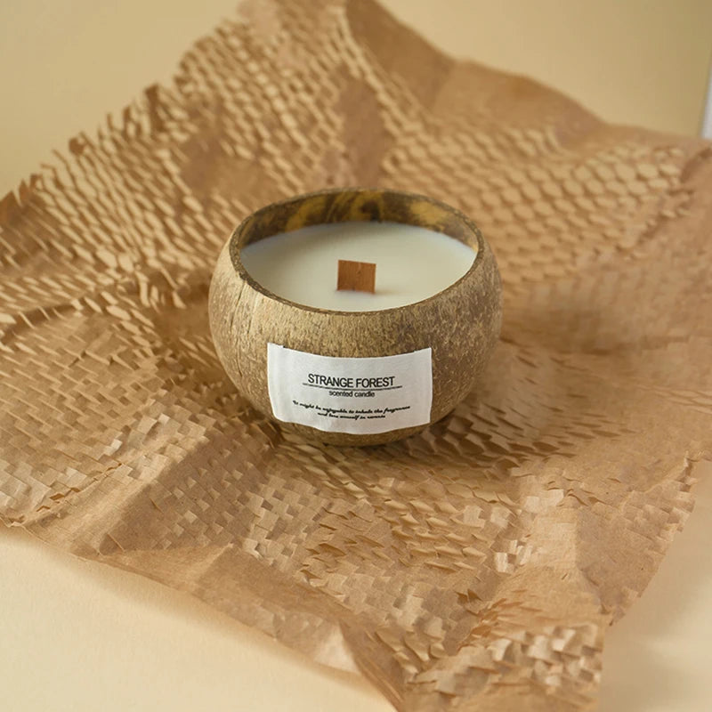 Indulge in Serenity: Coconut Shell Aromatherapy Candle with Essential Oil Fragrance - Your Premium Plant Wax Home Companion