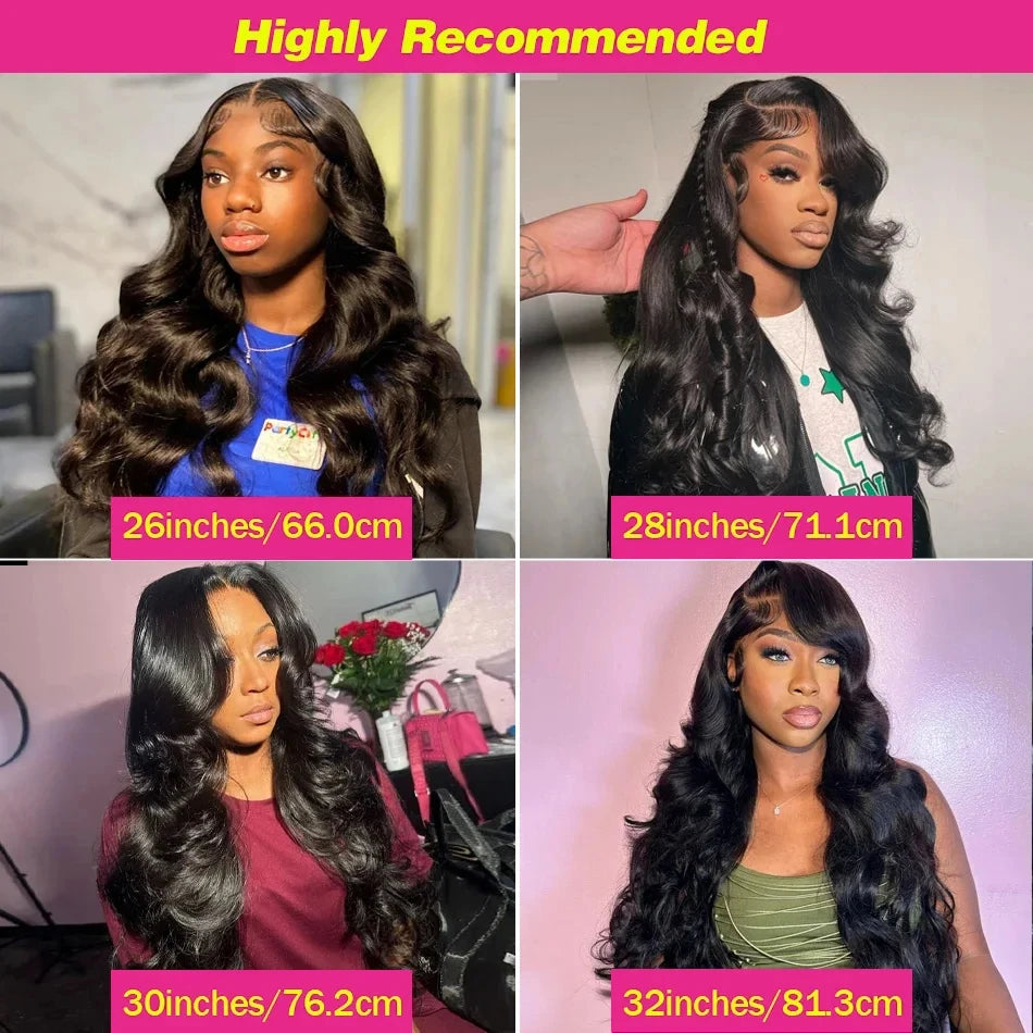 Transform Your Look with Our Luxurious 40 Inch Body Wave 13X6 HD Lace Frontal Wig - Perfect for Black Women, Pre-Plucked Brazilian Hair!
