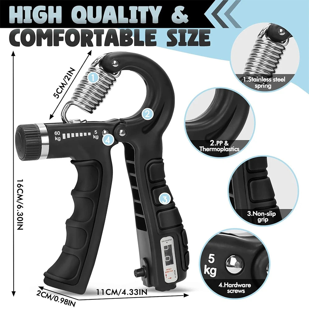 Elevate Your Strength with the 5-60Kg Adjustable Heavy Hand Gripper - Perfect for Fitness and Rehabilitation