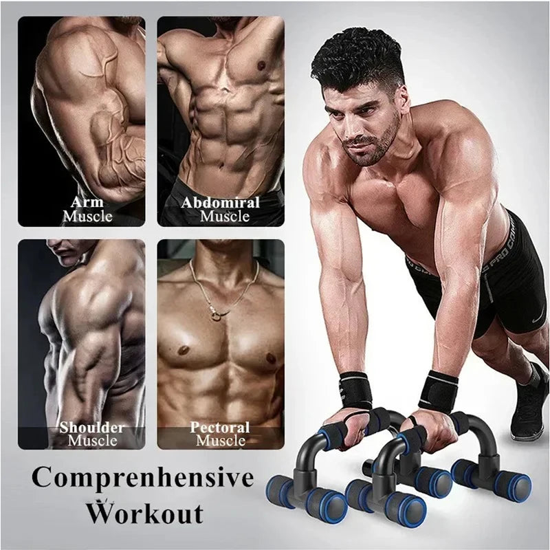 Elevate Your Workout with the GYM Non-Slip H-Shaped Push Up Bars - Perfect for Arm and Chest Strength Training at Home - Set of 2