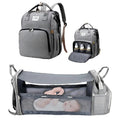 Ultimate 3-in-1 Diaper Bag Backpack: Foldable Baby Bed, Waterproof Travel Companion with USB Charging