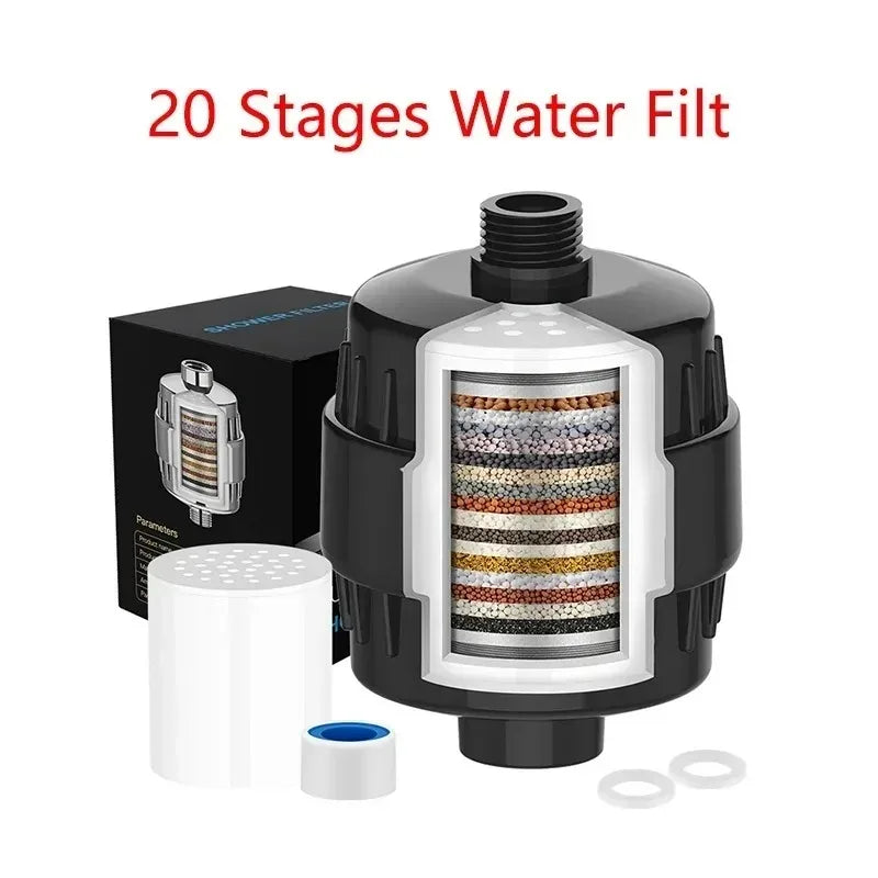 Transform Your Shower Experience with Our 15/20 Stages High Output Water Filter – Eliminate Chlorine, Fluoride, and Heavy Metals for Healthier Skin and Hair!