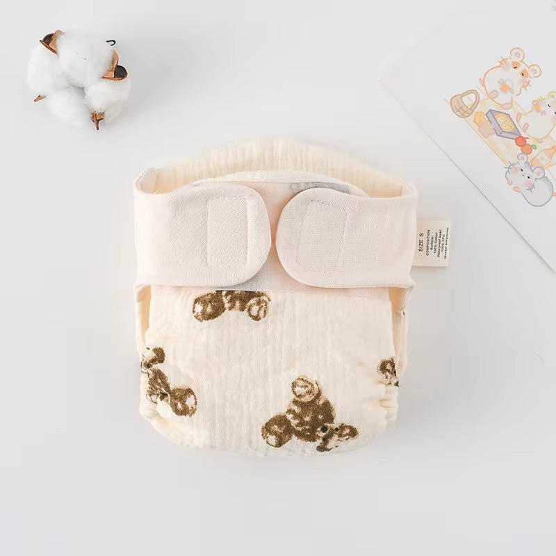 New Summer Cotton Baby Reusable Taped Diaper Cartoon Baby Training Pants Infant Shorts Nappies Panties Changing Underwear Cloth