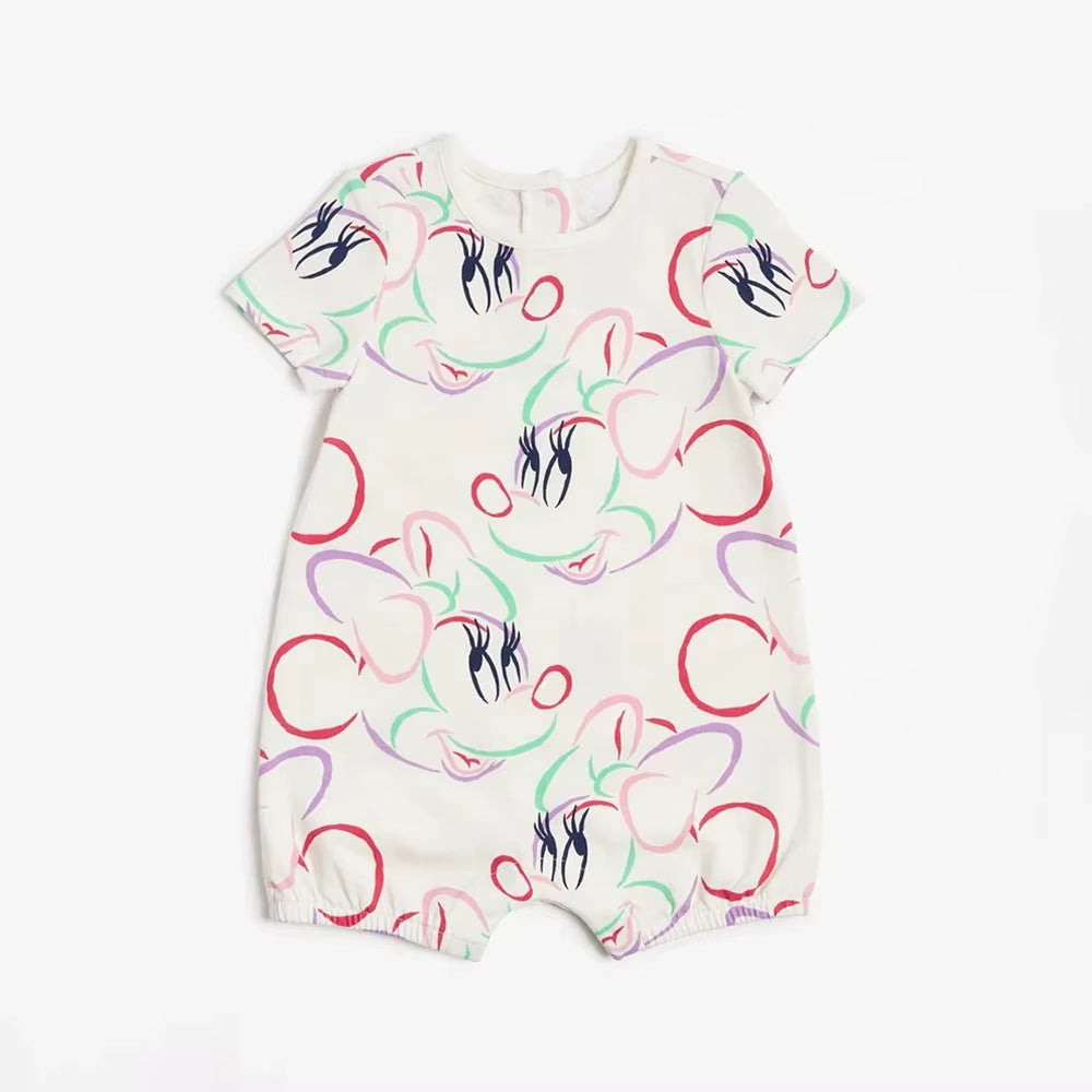 Newborn Baby Clothes Jumpsuit Cartoon Girl Boy Short Sleeve One-Piece Clothes Toddler Costume Romper Infant Onesie