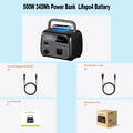AP400 Solar Generator Portable Power Station UPS 346Wh 500W Lifepo4 Battery 3000+ Cycle Wireless 150W Ultrafast Charge