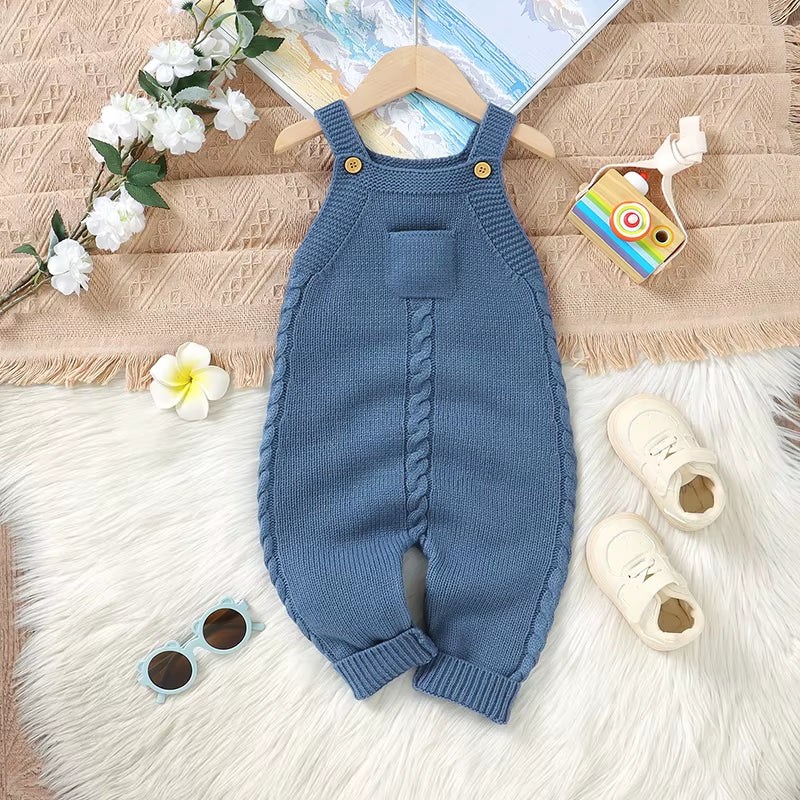 Baby Rompers for Boys Girls Solid Sleeveless Knitted Jumpsuits Playsuits 0-18M One Piece Newborn Netural Outfits Toddler Clothes