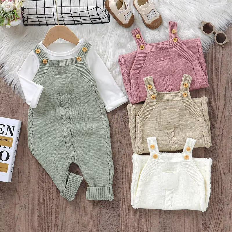 Baby Rompers for Boys Girls Solid Sleeveless Knitted Jumpsuits Playsuits 0-18M One Piece Newborn Netural Outfits Toddler Clothes