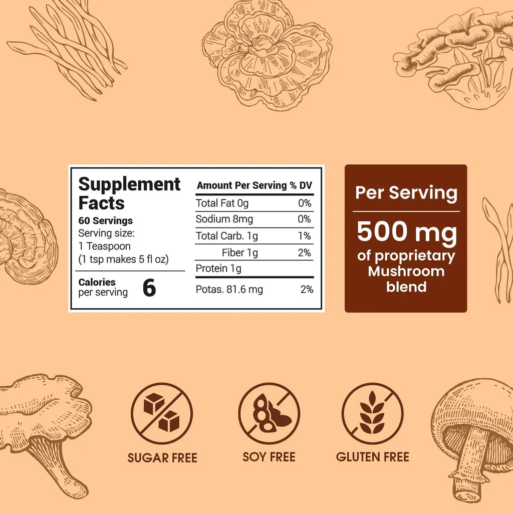Original 10 Mushrooms Instant Coffee – 60 Servings | Medium Roast Arabica Coffee with Chaga, Reishi, Lion'S Mane, Cordyceps, Shiitake & Turkey Tail Blend - Sugar Free & Gluten Free - Boost Energy, Support Mental Focus & Immune System - Everyday Wellness