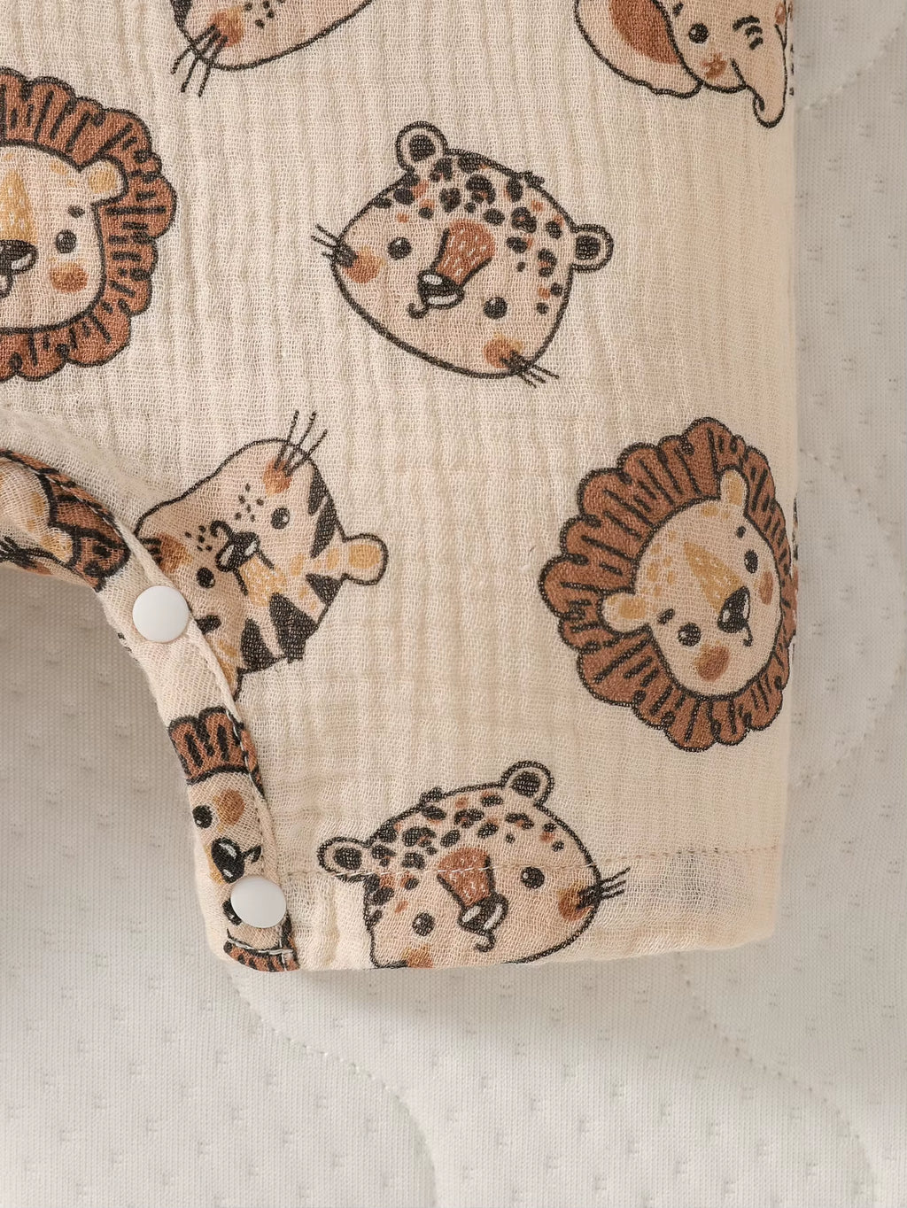 Adorable Baby Boy Cartoon Animal Pattern Jumpsuit for Summer Fun