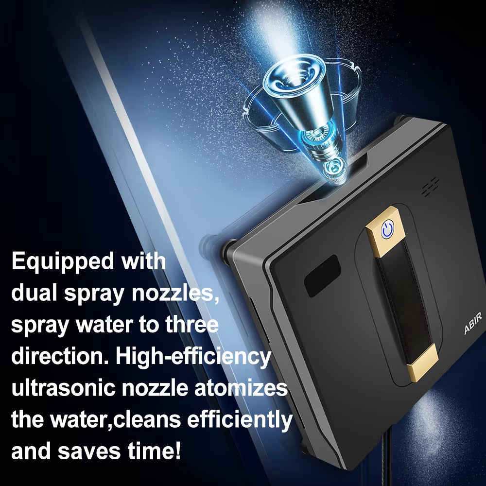 Robot Window Cleaner  Wd8,Dual Water Spray,Smart Memory,High Vacuum Suction, Laser Sensor, Home Wall Glass Cleaning Robot