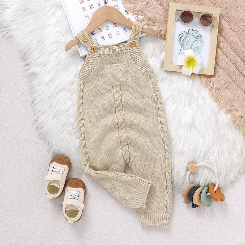 Baby Rompers for Boys Girls Solid Sleeveless Knitted Jumpsuits Playsuits 0-18M One Piece Newborn Netural Outfits Toddler Clothes