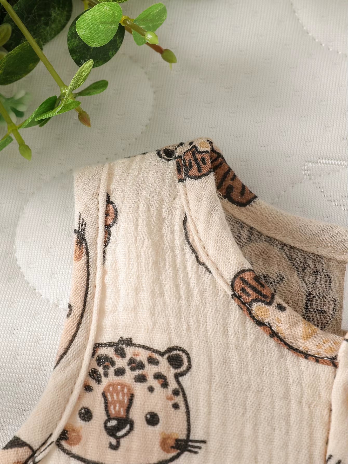 Adorable Baby Boy Cartoon Animal Pattern Jumpsuit for Summer Fun