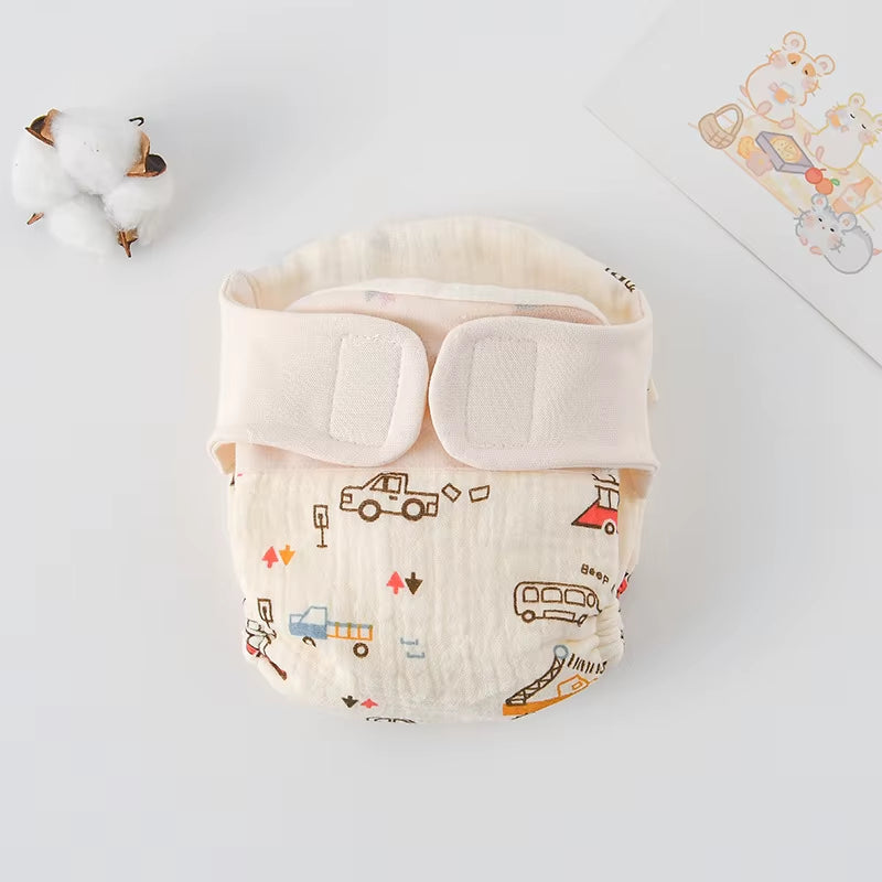 New Summer Cotton Baby Reusable Taped Diaper Cartoon Baby Training Pants Infant Shorts Nappies Panties Changing Underwear Cloth