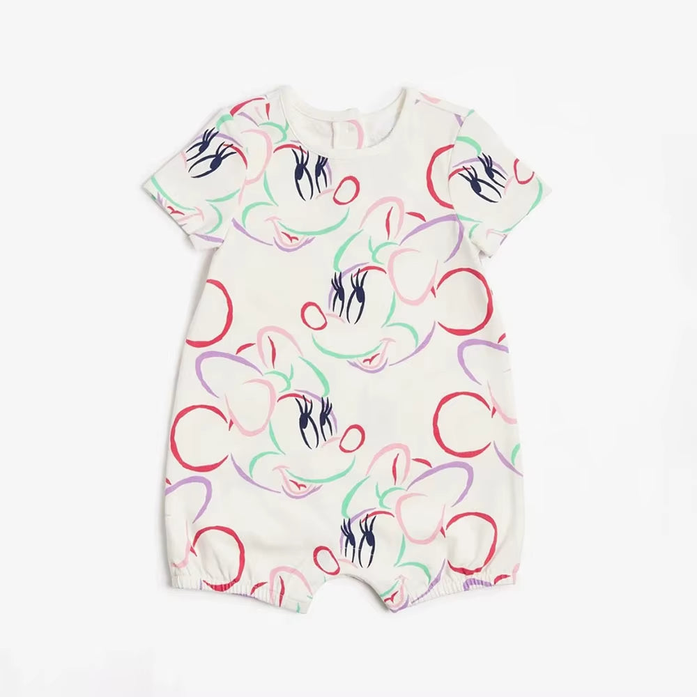 Newborn Baby Clothes Jumpsuit Cartoon Girl Boy Short Sleeve One-Piece Clothes Toddler Costume Romper Infant Onesie