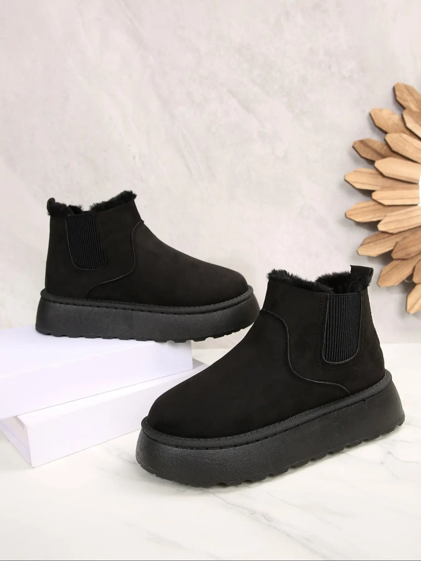 Women'S Stylish Warm Snow Boots, Comfortable Thick Sole Non-Slip Fashionable Durable Essential for Winter, Ideal for Daily Outings, Winter Warm Shoes